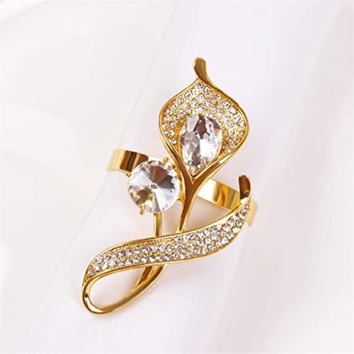MJWDP 12 חתיכות מפיות אבזם מפית אימה אישית טבעת מפית אבן לוויין טבעת מפיתת פרח אופנה פשוט