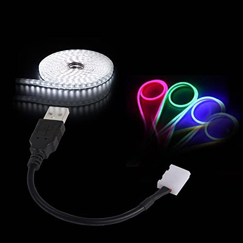 Pngknyocn 6.5 רגל USB LED LED רצועת אור מחבר USB עד 2 פינים 10 ממ רחב קליפ רצועת אור ללא הלחמה ל 3528 5050
