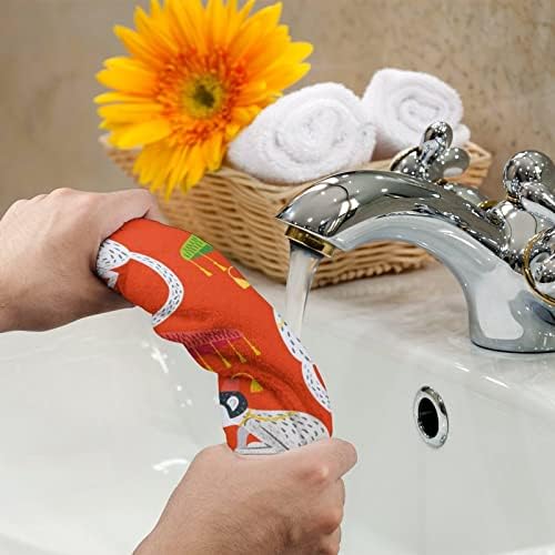 קופי וינטג 'מגבות ידיים פנים שטיפת גוף מטלית כביסה רכה עם חמוד מודפס למטבח אמבטיה מלון יומיומי שימוש