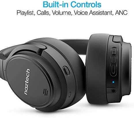 נהג Naztech ANC 1000 ביטול רעש פעיל אוזניות אלחוטיות Bluetooth עם 4 מיקרופון, עיצוב נוח-אוזן נוח, עד