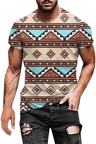 חולצת טריקו לאופנה לגברים תלת מימד דפוס צוואר צוואר צוואר שרוול קצר חולצת טיז גרפית עם עיצובים חולצת קיץ בגדי