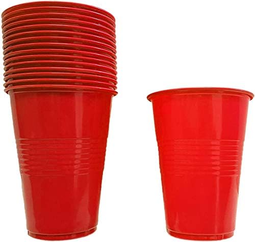 סט של 64 כוסות צד פלסטיק חד פעמיות! 4 צבעים חמים - כוסות 16 אונקיות-מושלם למסיבות, מנגל או לשימוש