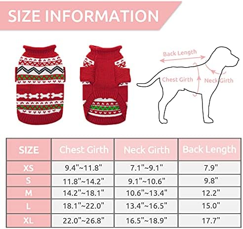 סוודר כלבים פיקסין צוואר גבוה סריגים לחיות מחמד לחתולים כלבים סוודר חג המולד סוודר חיות מחמד לכלבים קטנים בינוניים