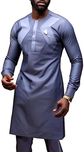 Rvoln Dashiki אפריקני לחולצת שרוול ארוך גברים תלבושות צוואר צוואר תלבושות צוואר תלבושות רזות בגדים מתאימים