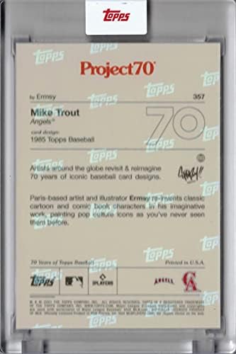 2021 Topps Project 70 כרטיס בייסבול 357 1985 Mike Trout מאת Ermsy