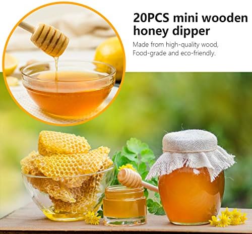 20 יחידות דבש מצקת מקלות-עץ דבש מצקת, 3 אינץ מיני חלת דבש מקל, דבש סטירר מקל עבור דבש צנצנת לוותר טפטוף דבש