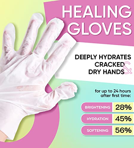 מסכת יד לחות לידיים וציפורניים סדוקות יבשות - טיפול ספא לחות - כפפות קולגן קוריאניות עם תמציות