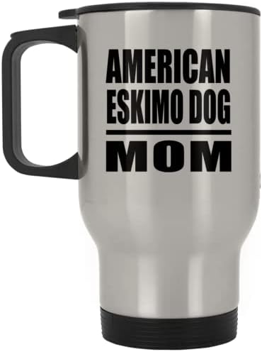 מעצב את אמריקה אסקימו כלב אמא, ספל נסיעות כסף 14oz כוס מבודד מפלדת אל חלד, מתנות ליום הולדת יום הולדת