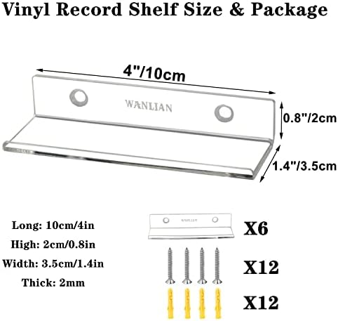 WANLIAN 6 Pack Vinyl Vinyl Display מדף לאלבומי
