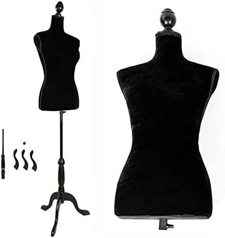 זיאדה שחור שחור בובה שמלת פלג גוף עליון צורה חצובה עמדת בגדים תצוגה גובה מתכוונן מעמד בובה