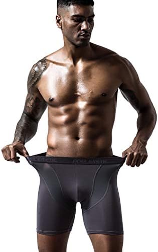 תחתונים של BMISEGM מכנסיים אלסטיים סקסיים סקסי ייבוש ספורט של גברים שטוחים נושמים תחתונים ארוכים