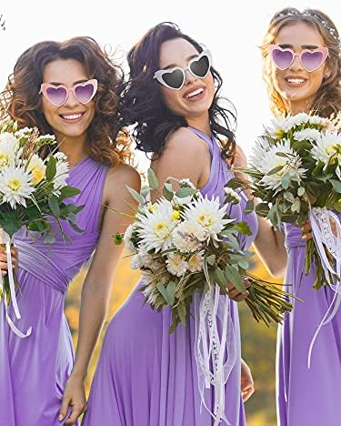 10 זוגות רווקות לב הכלה שושבינה משקפי שמש בצורת לב משקפיים שמש לנשים מסיבת חתונה הצעת משקפי