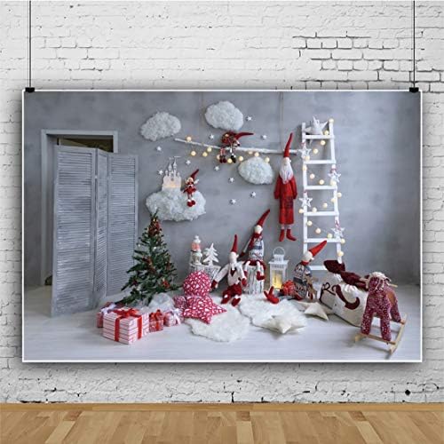 Baocicco 10x8ft תפאורת חג מולד שמח חדר תינוקות קישוט פנים עץ חג המולד סנטה קלאוס סולם בובה צעצוע גן ילדים קיר
