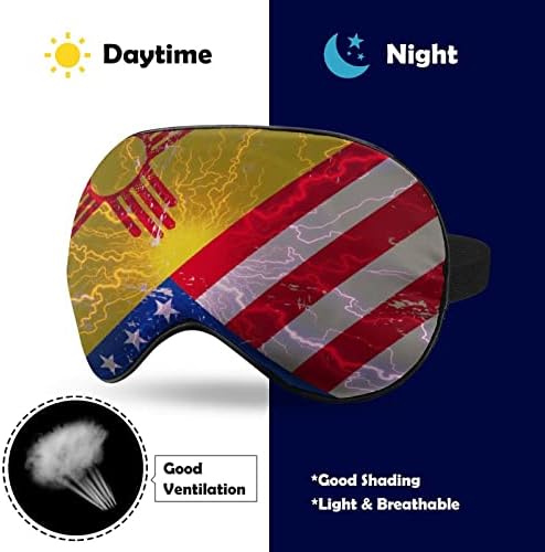 מסכת דגל אמריקאית של ניו מקסיקו מסכת שינה רכה מכסה עיניים עיוות ניידת עם רצועה מתכווננת לגברים נשים
