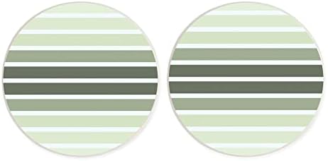 פסים ירוקים מנטה אורן זית 2.75 x 2.75 חופי מכוניות קרמיקה חבילה של 2
