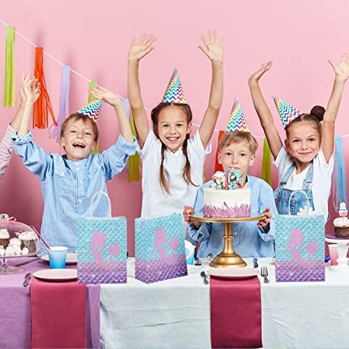 16 חתיכות בת ים מסיבת יום הולדת לטובת שקיות, בנות קראפט נייר מתנת שקיות בת ים סוכריות גודי לטפל