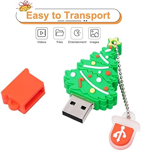 5 חבילות USB כונן פלאש סגנון חג המולד בסגנון 16 ג'יגה -בייט מתנות לשנה החדשה למשפחה ולחברים, BorlterClamp