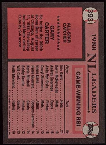 1989 Topps 393 אולסטאר גארי קרטר ניו יורק מטס NM/MT Mets