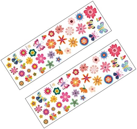 Besportble 2 Sheets מדבקת קיר מדבקת עיצוב פרחים גיליונות מדבקות לילדים מדבקות משתלת גן ילדים מדבקה רקע