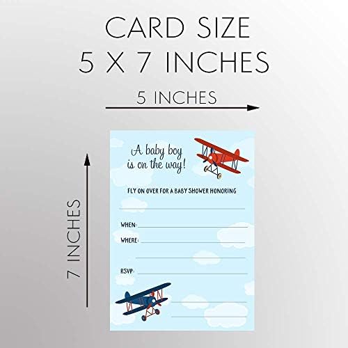 מטוס מקלחת לתינוקות מלאו את מטוסי ההזמנות הריק מעלה ומרחק מזמין בנים כחולים אדומים זה כרטיסי