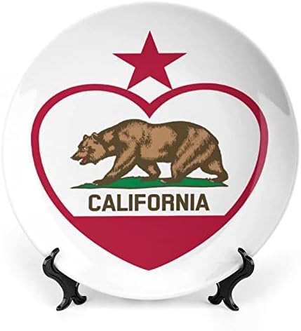 דגל הרפובליקה בקליפורניה צלחת קרמיקה דקורטיבית עם עמדת תצוגה תלויה מתנות חגיגיות לחתונה בהתאמה