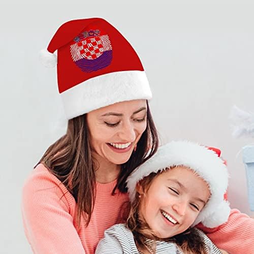 קרואטיה אצבע הדפסת חג המולד כובע סנטה כובעי חג המולד עץ קישוטי חג דקור מתנות למבוגרים נשים משפחת