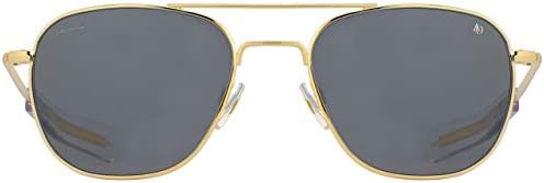 משקפי שמש מקוריים של טייס מקורי - זהב - עדשות זכוכית אפור בצבע אפור - מקדש כידון - מקוטב - 57-20-140