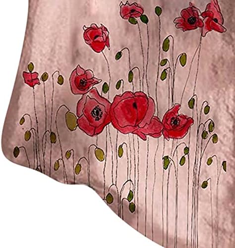 טייז פשתן כותנה לנשים צמרות שרוול קצר של שרוול פרחוני הדפס פרחוני חולצות טוניקה רופפות נוחות פלוס גודל