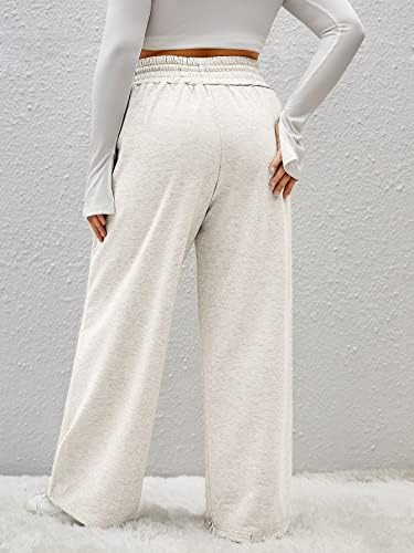 פליירן לנשים פלוס גודל גודל מוטות מותניים גבוהות מכנסי טרנינג מוצקים ברגל