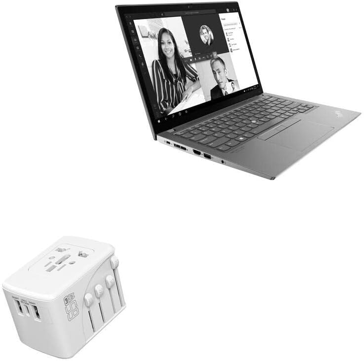 מטען Boxwave תואם ל- Lenovo Thinkpad X13 - מטען קיר PD בינלאומי, 3 מתאם מטען בינלאומי USB וממיר