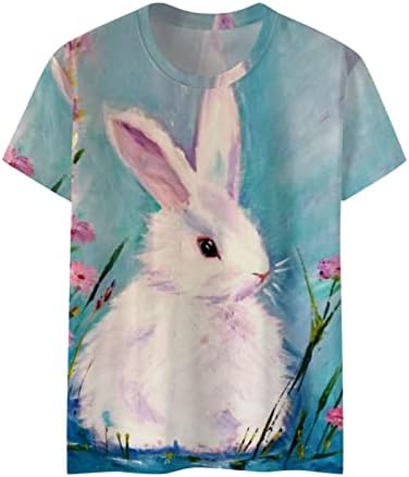חולצות פסחא לנשים ארנב חמוד ביצת פסחא מודפסות חולצה חולצה