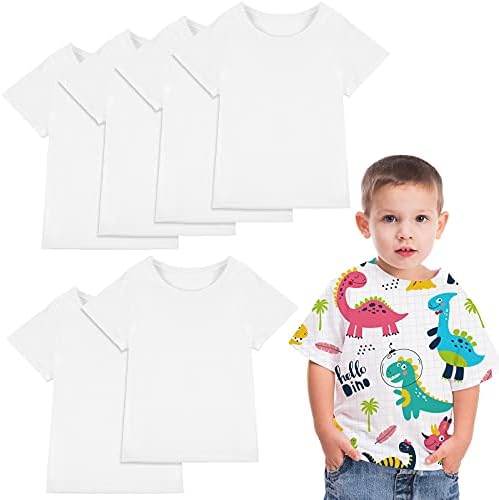 סאטיניור 6 חתיכות ריקות חולצות טריקו סובלימציה של חולצות טריקו לפעוטות לבנות לתינוק