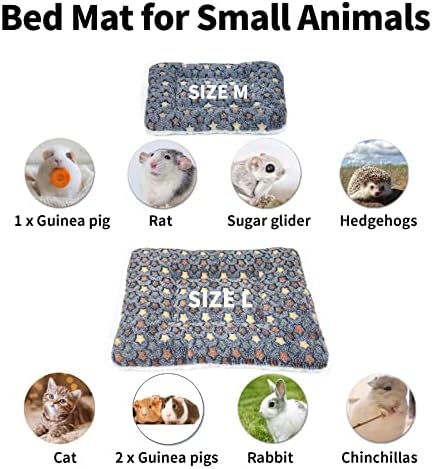 2 חבילות של גינאה קטיפה מרובעת מיטת חזיר ו -1 בעלי חיים קטנים משחק, אגרפים נעימים קיפוד דאון קיפוד מיטת שינה,