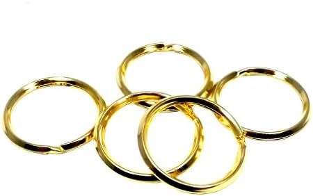 כלי משפחתי 56625 דחיפה טבעת עגולה כפולה), מצופה זהב אמיתי, חבילה של 5