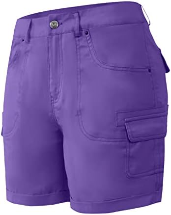 מכנסי מטען קצרים ומוצקים לנשים מכנסיים מרובי כיסים רופפים מכנסי טרנינג מטען טיולים קלים מטיילים קצרים
