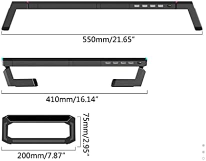 Sxyltnx צג אוניברסלי עמדת מעמד RGB תמיכה עם 4 USB2.0 תושבת מארגן שולחן טעינה למחשב מחשב נייד