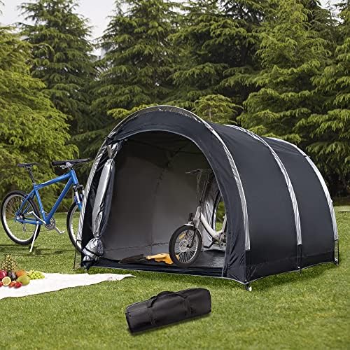 אחסון סככת כיסוי אופניים גדול אחסון שופך אוהל מוסך נייד מקלט לאחסון מקלט גוון חיצוני לריהוט פטיו, מכסחת דשא,