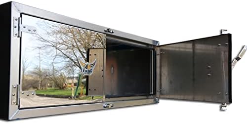 מוצרי mytee 18 x18 x60 קרוואן שטוח אלומיניום קופסת כלים מתחת לגוף עם מגמר מראה דלתות כפולות סגנון Barndoor
