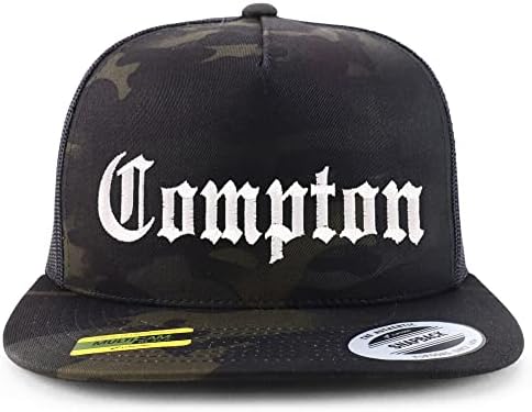 חנות הלבשה אופנתית קומפטון סיטי ישנה אנגלית רקומה 5 פאנלים מטופחת טירות משאית כובע רשת