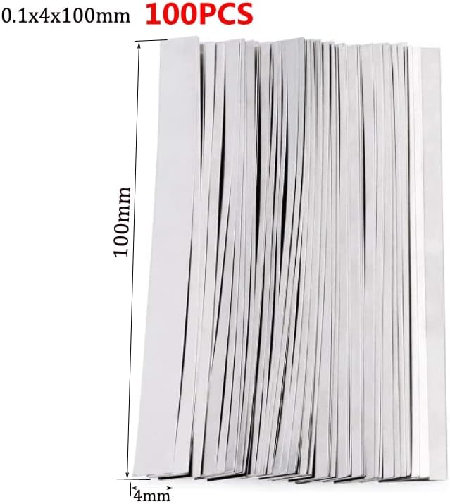 Xberstar 100 יח 'ניקל ניקל טהור, כרטיסיות הלחמה לקיבולת גבוהה 18650 חבילת סוללות ליתיום 0.15 * 8 ממ