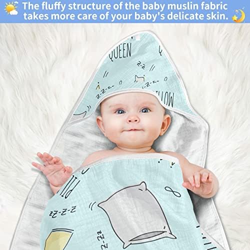 מגבת עם ברדס של VVFELIXL, מלכת כריות סופגת פעוטות מגבת פעוטות, כותנה מגבות תינוקות רכות יילוד
