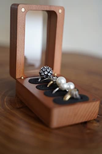 ריזון קופסת טבעת עץ, ארגז טבעת נישואין, נושא טבעת, מחזיק טבעת הצעה, ארגז טבעת עץ, קופסת נושא טבעת