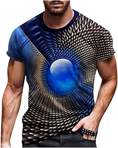 חולצות מעצבים לגברים תלת מימד הדפסת קו דיגיטלי עגול צוואר עגול שרוול קצר סווול סווול חולצות בגדי