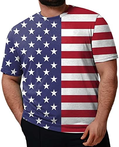 חולצות T פטריוטיות של Ruiruilico לגברים אמריקה דגל קיץ קז'זז
