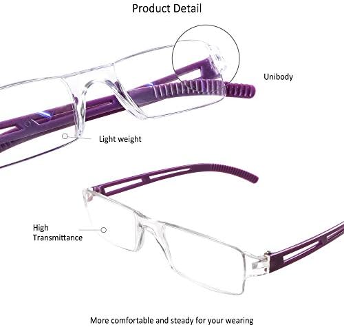4 זוגות קריאת משקפיים, כחול אור חסימת מחשב קריאת משקפיים לנשים גברים, אופנה מלבן משקפי מסגרת
