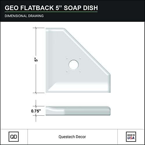 Questech Décor 5 אינץ 'סבון סבון, צלחת סבון רכוב על קיר מדף מקלחת פינתי, מקלחת רטרופית קאדי לקירות מקלחת