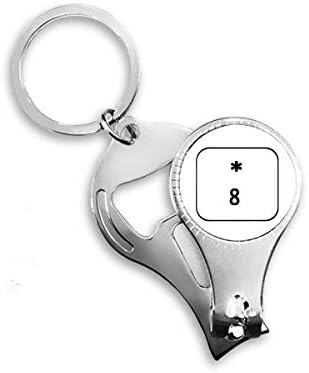 סמל מקלדת 8 ארט דקו מתנה לאופנה ציפורניים ניפר טבעת מפתח בקבוקי שרשרת פותחן