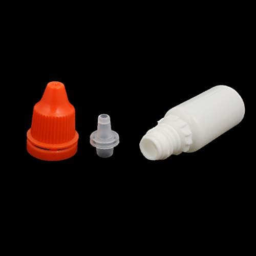 X-DREE 10 מל PE פלסטיק סחיטת טפטוף נשירה מיכל בקבוק אדום לבן 3 יחידות (10 מל PE טפטוף מפלסטי