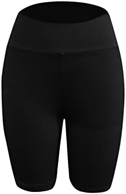 מכנסי אימונים של Huojing לנשים מותניים גבוהים המותניים ריצות מוצקות שולטת בטן חותלות קצרות נמתחות
