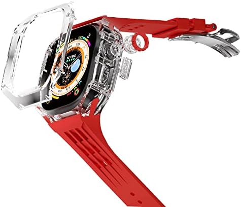 מקרה שקוף של Nibyq 49 ממ עבור Apple Watch Ultra 49 ממ מקרים פלסטיים פס סיליקון IWatch Series Series